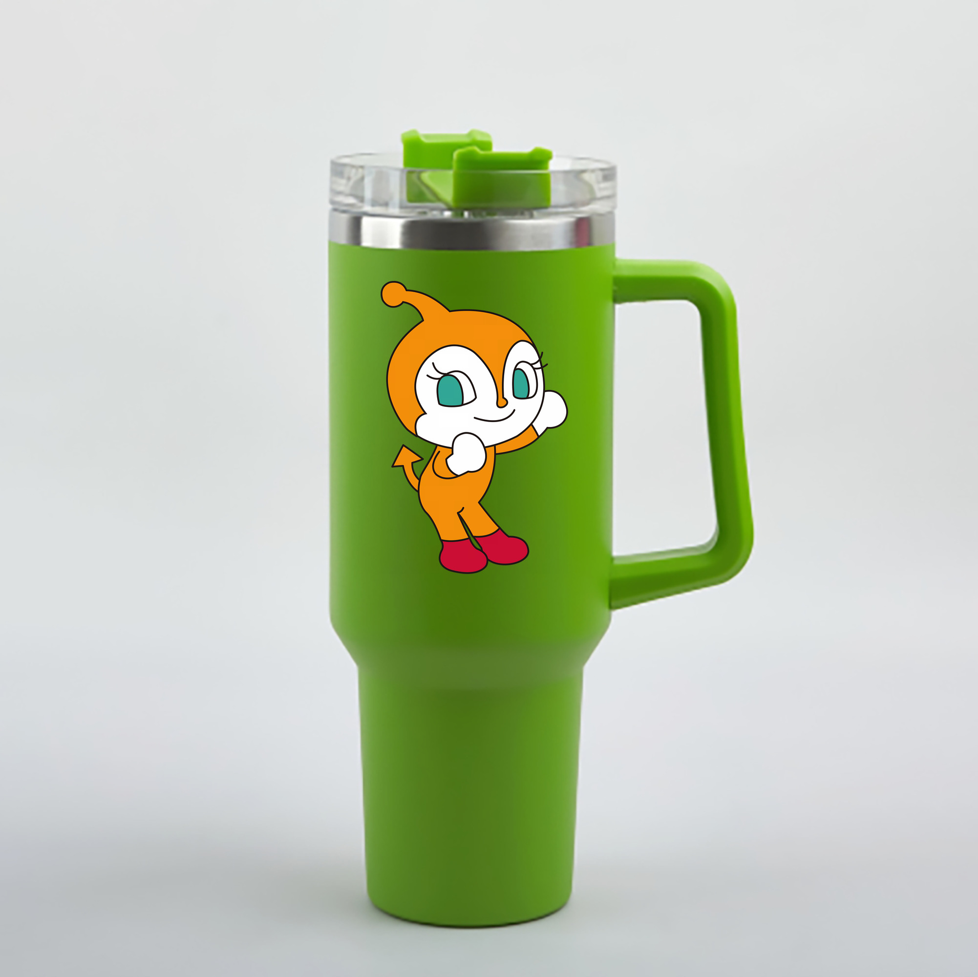 （画像用） アンパンマン Anpanman 1200mL車用タンブラー - クリスタルステッカー（プラスチックストロー付き）